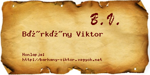 Bárkány Viktor névjegykártya